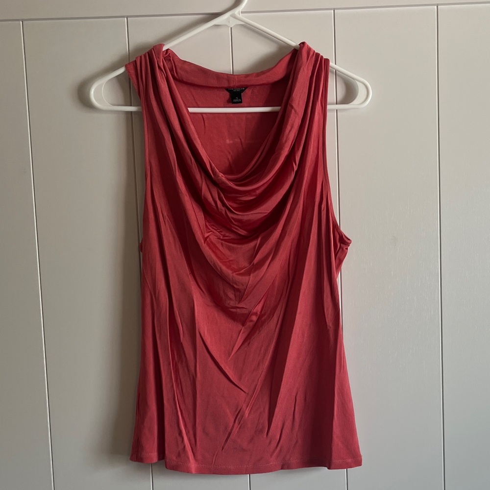 Ann Taylor Coral Draped Tank Top
